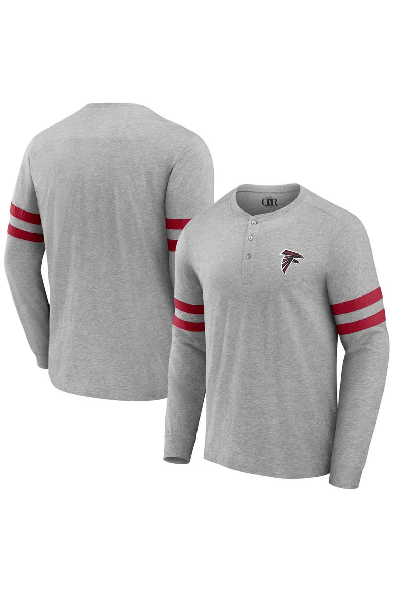 Men's NFL x Darius Rucker Collection by Fanatics Heather Gray Atlanta Falcons Henley Long Sleeve T-Shirt, Main, color, Heather Gray