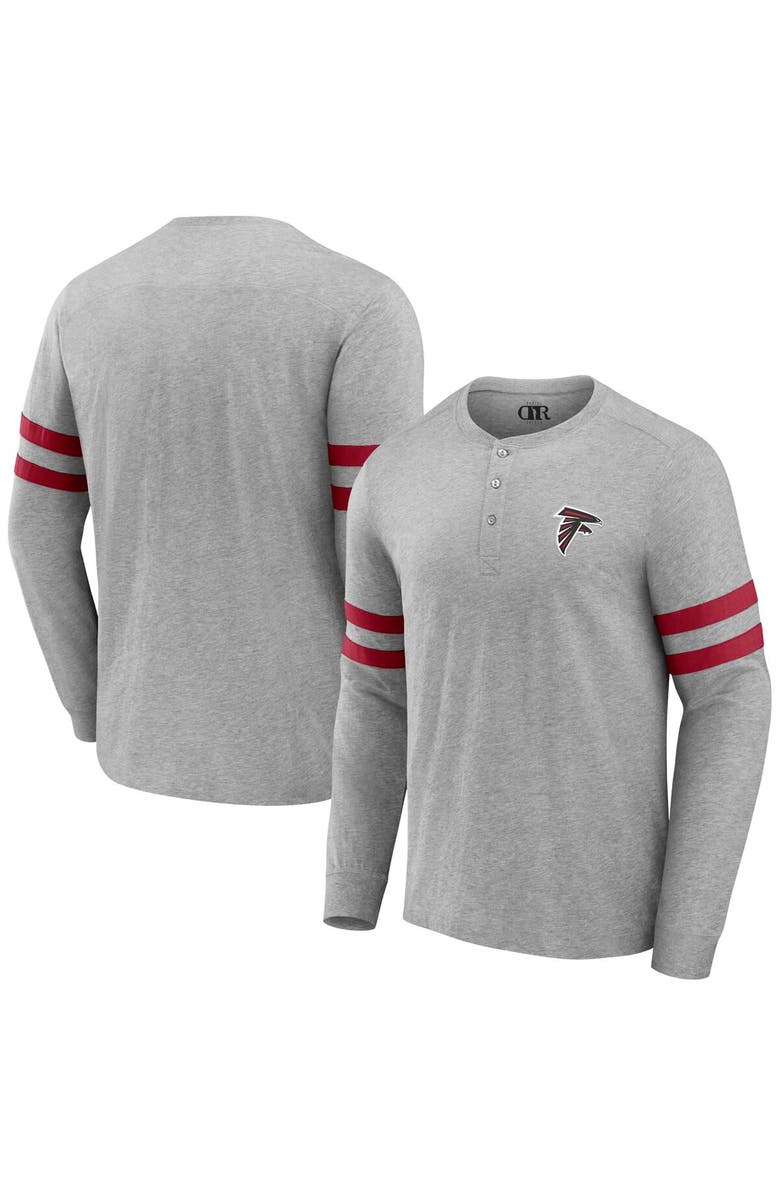 NFL X DARIUS RUCKER Men's NFL x Darius Rucker Collection by Fanatics Heather Gray Atlanta Falcons Henley Long Sleeve T-Shirt, Main, color,