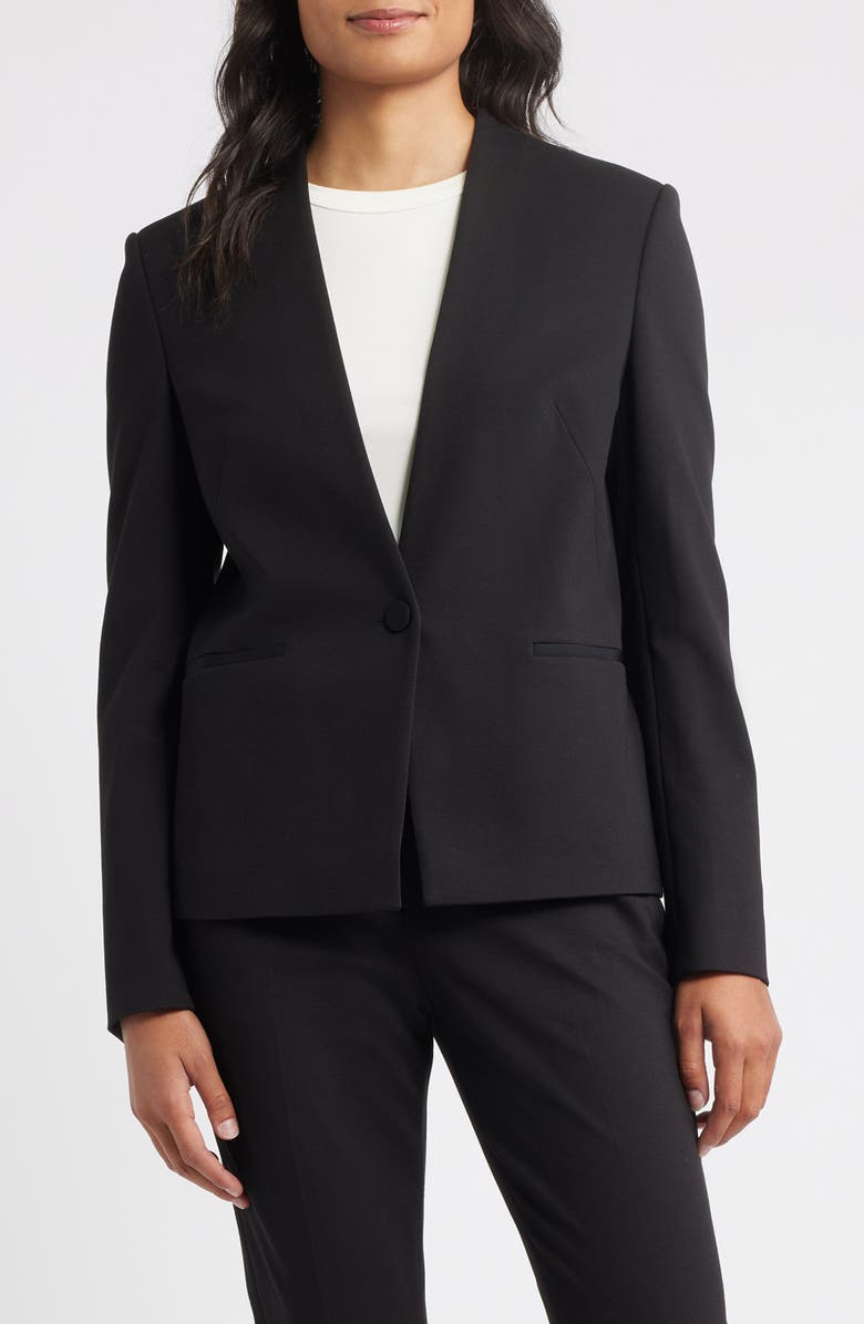 BOSS Jemma One-Button Blazer, Main, color, Black