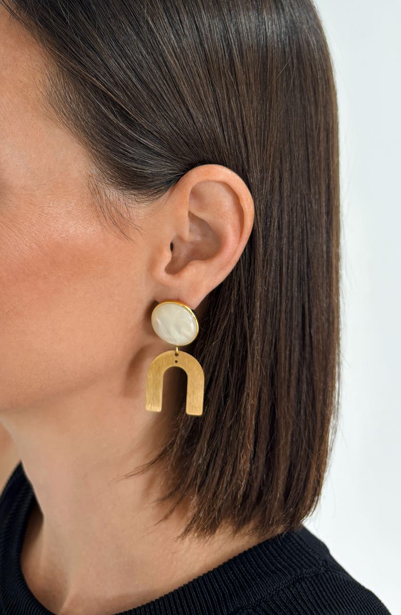 Adornia Gila Gold Vermeil Drop Earrings, Alternate, color, Yellow