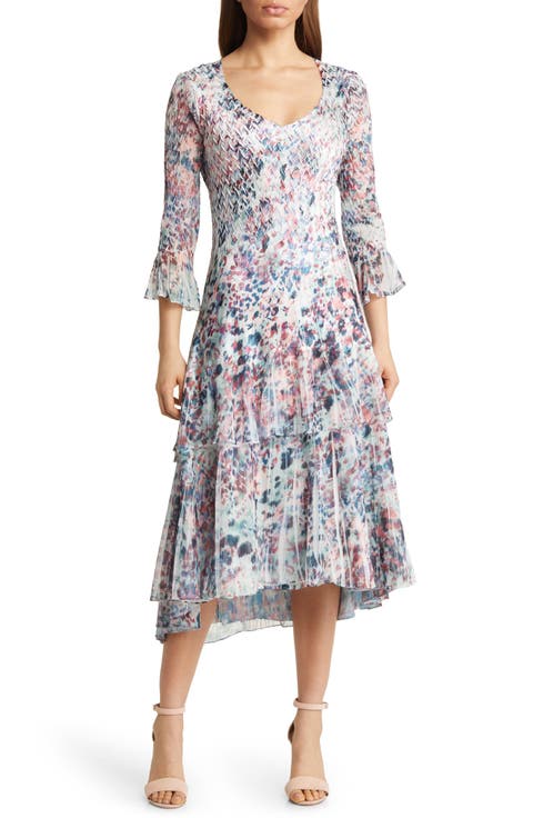 Charmeuse & Chiffon High-Low Dress