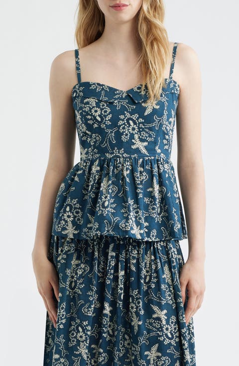 Verse Peplum Cotton Top