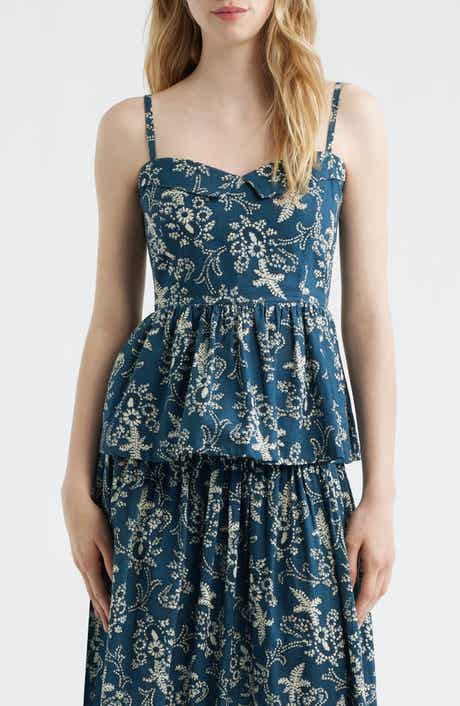 Verse Peplum Cotton Top