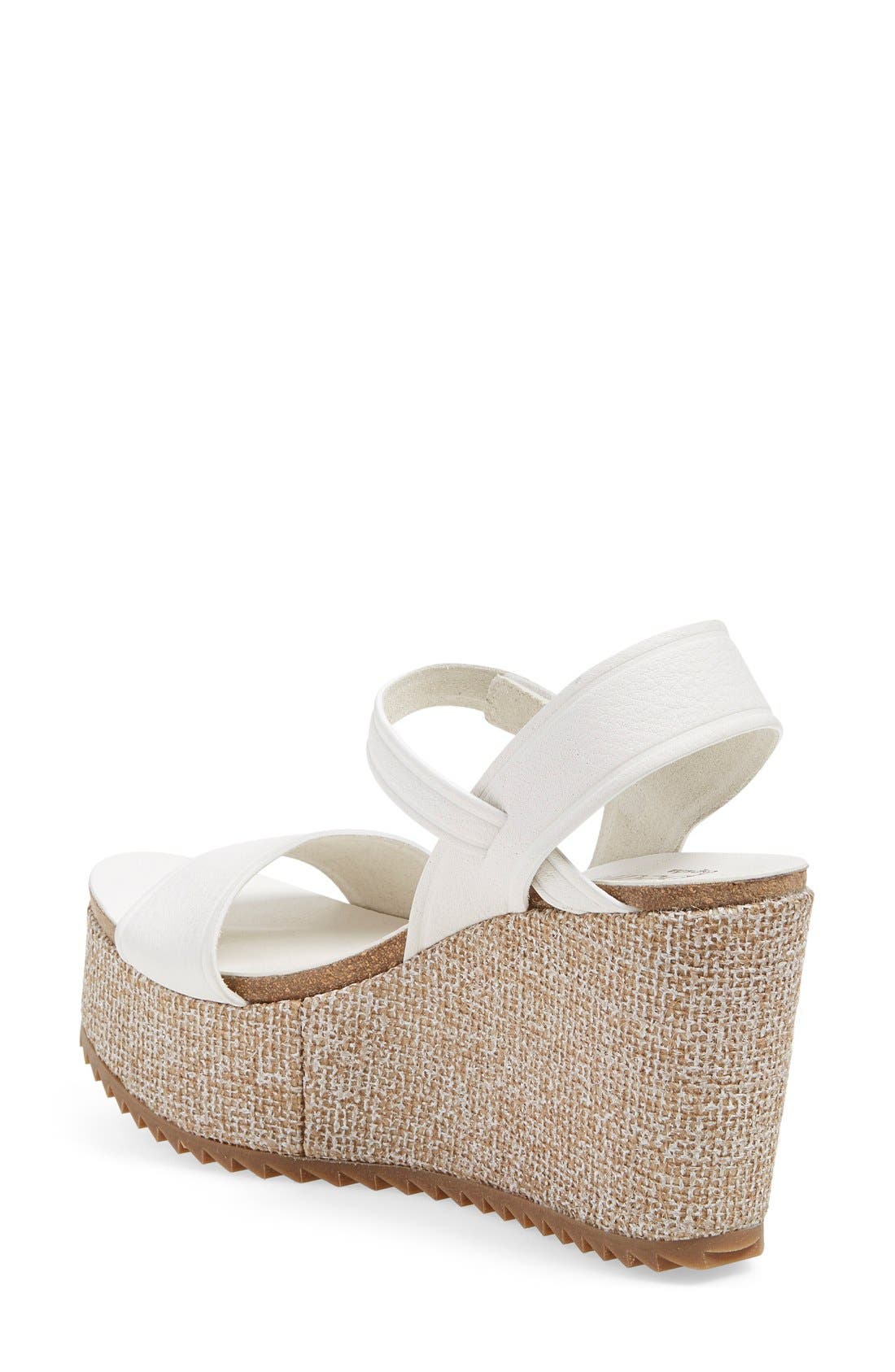 'Dorothy' Wedge Sandal, Alternate, color, WHITE LEATHER