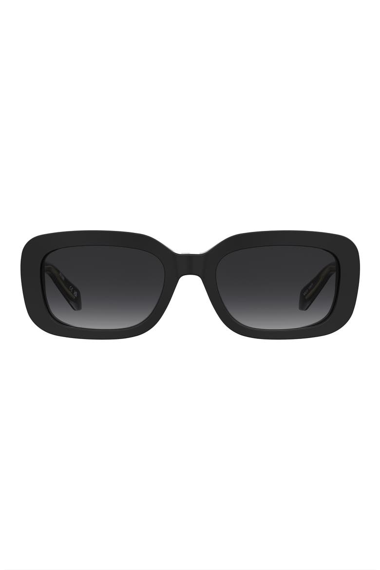 54mm Gradient Rectangular Sunglasses, Main, color, BLACK/ DARK GREY