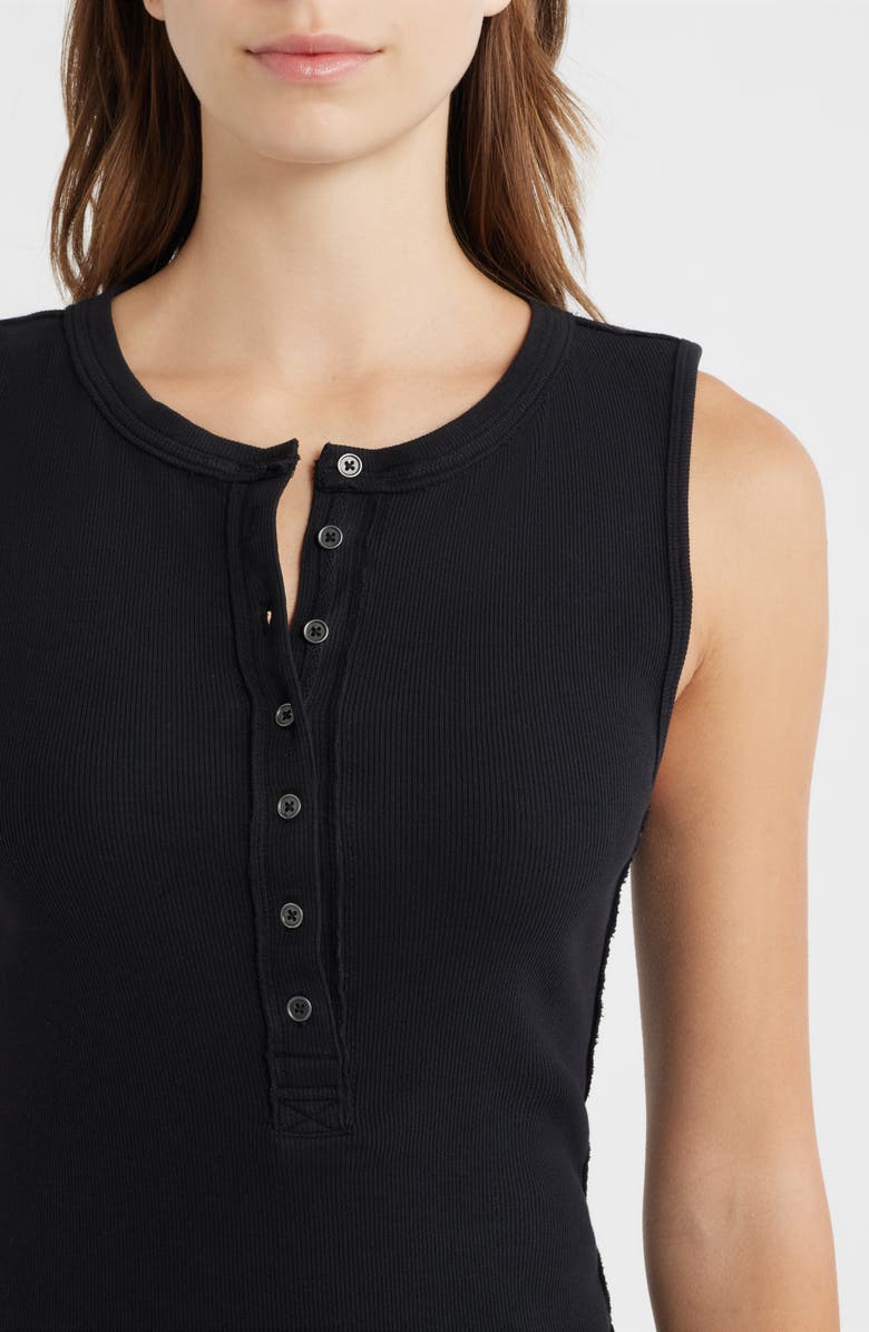 Free People Jamie Rib Tank, Alternate, color, Pitch Black