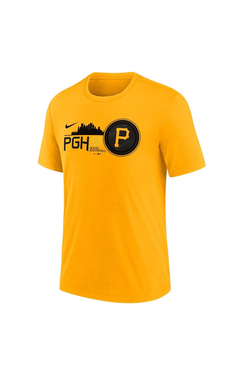 Nike Men's Nike Gold Pittsburgh Pirates City Connect Tri-Blend T-Shirt, Alternate, color, Gold