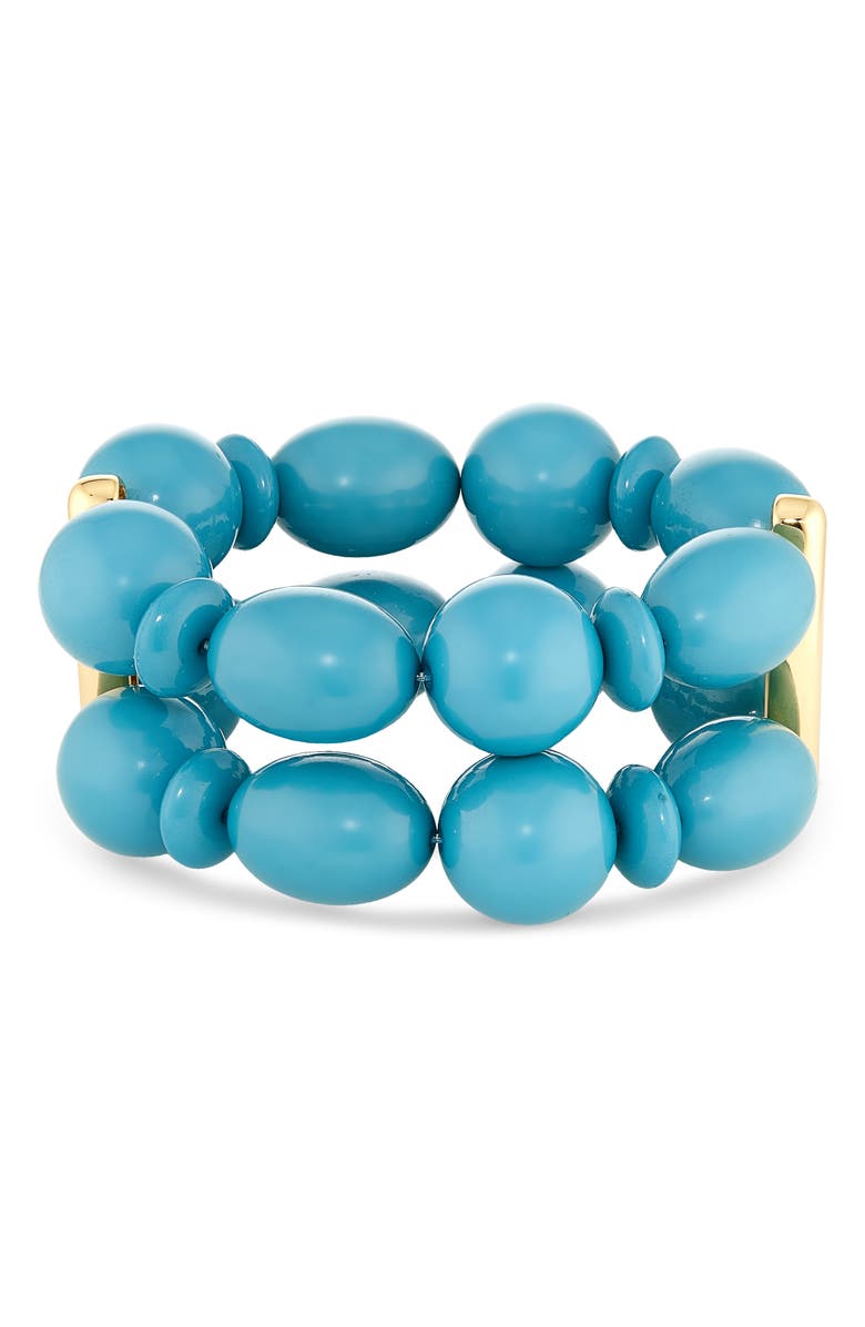 Lele Sadoughi Aventura Double Row Bracelet, Main, color, Turquoise