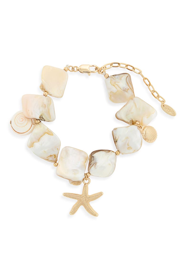 Vacation Shell Bracelet, Main, color, GOLD