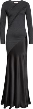 ZANKOV Agathe Long Sleeve Wool & Silk Maxi Dress