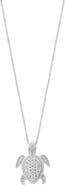 EFFY Sterling Silver Diamond Turtle Pendant Necklace - 0.23 ctw
