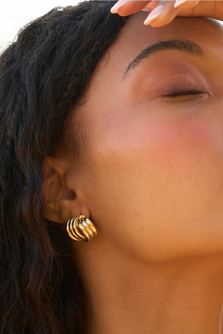 Knot Earrings, Alternate, color, Gold