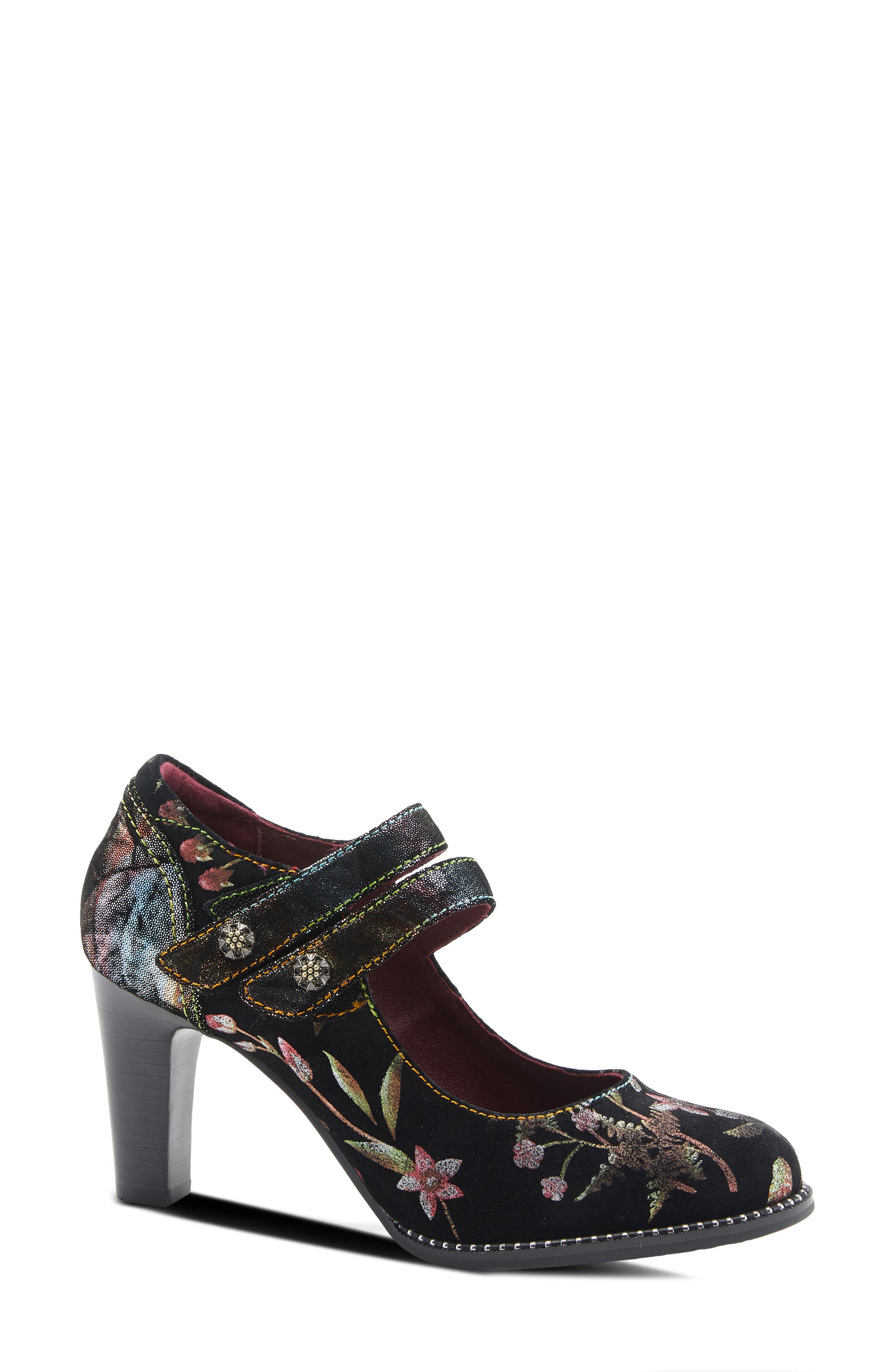 L'Artiste by Spring Step Floral Suede Pump, Main, color, 