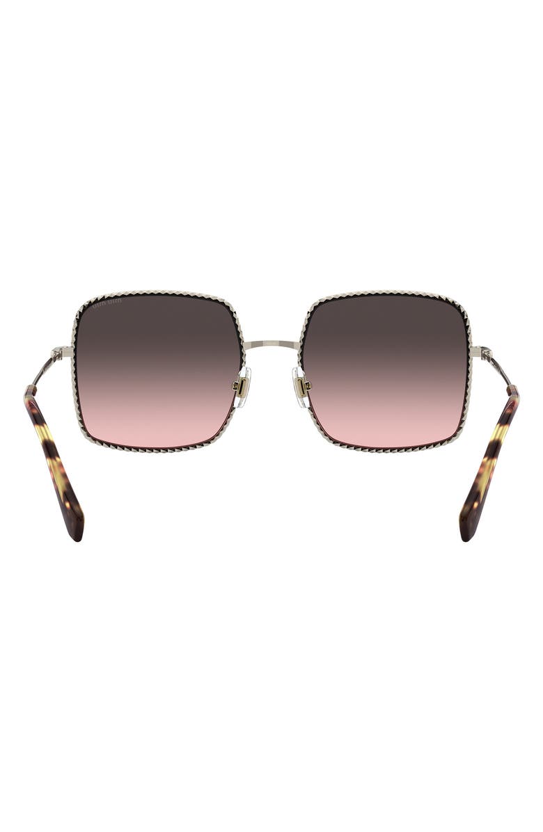 Miu Miu 56mm Gradient Rectangular Sunglasses, Alternate, color, Pale Gold