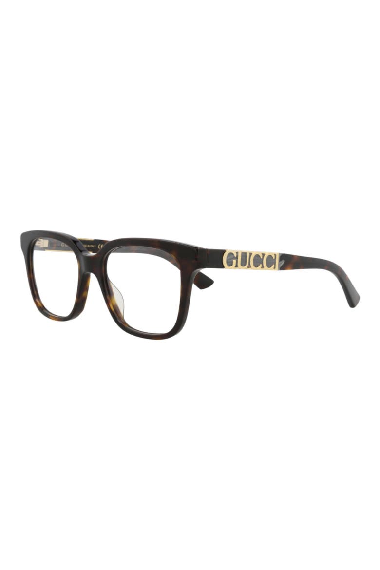 52mm Square Optical Glasses, Alternate, color, HAVANA HAVANA TRANSPARENT