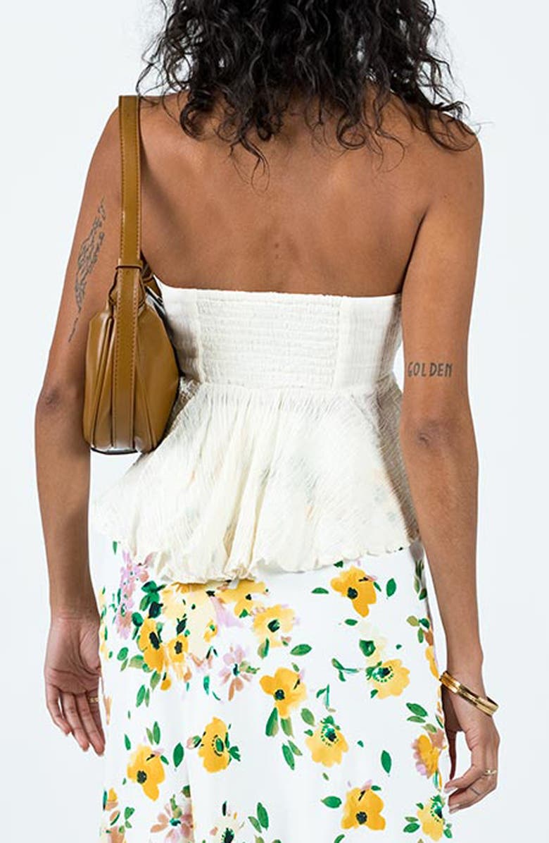 Princess Polly Summer Nights Strapless Stretch Organic Cotton Top, Alternate, color, Ivory