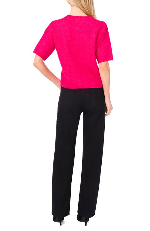 Vince Camuto Short Sleeve Cardigan In Pink