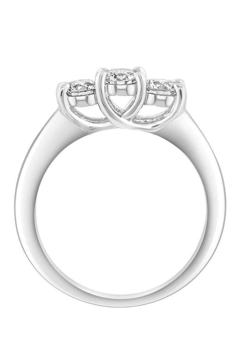 14K White Gold Diamond Three-Stone Past, Present, & Future Ring, Alternate, color, 14K Gold