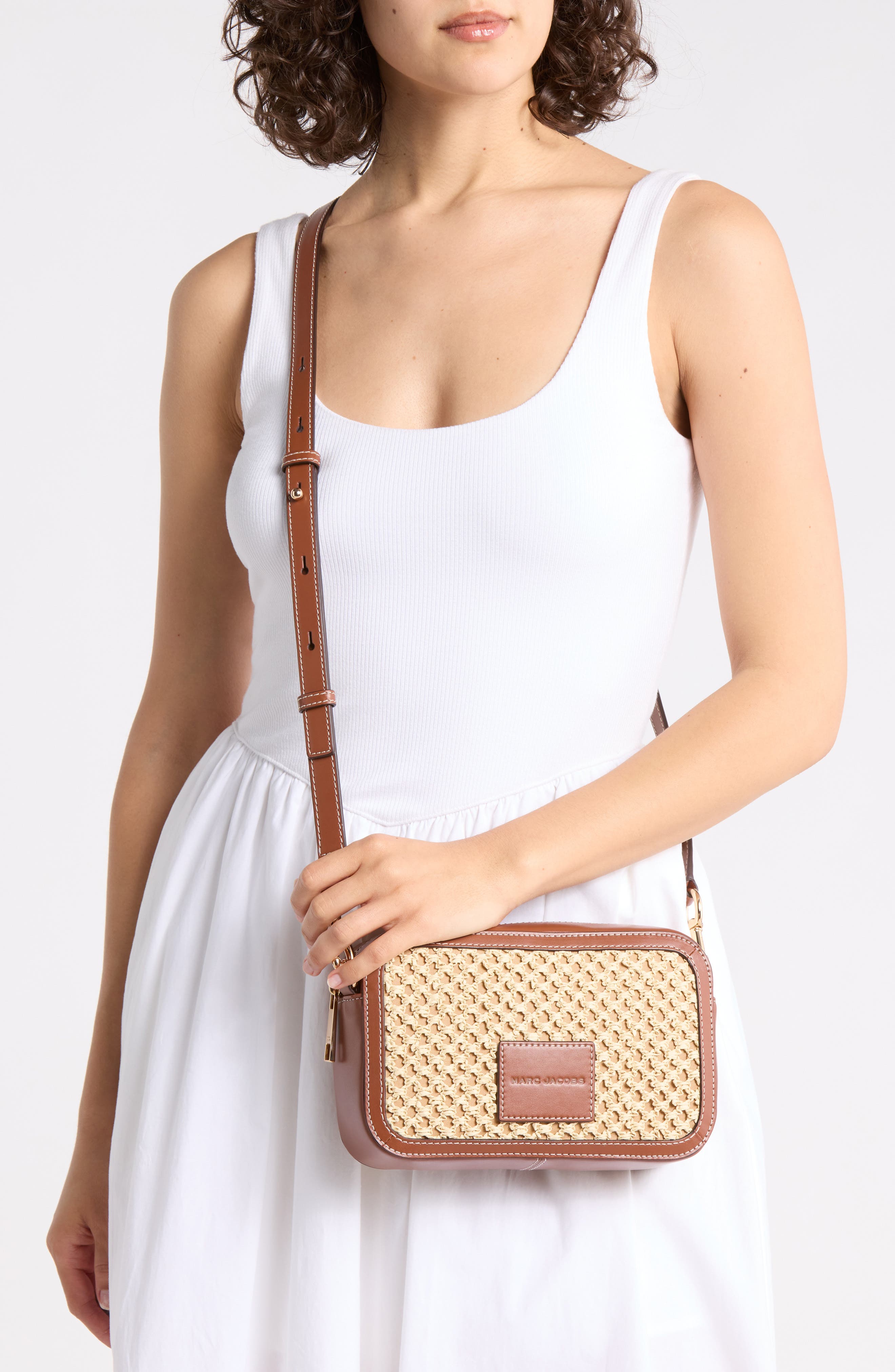 Straw Camera Crossbody Bag, Alternate, color, NATURAL