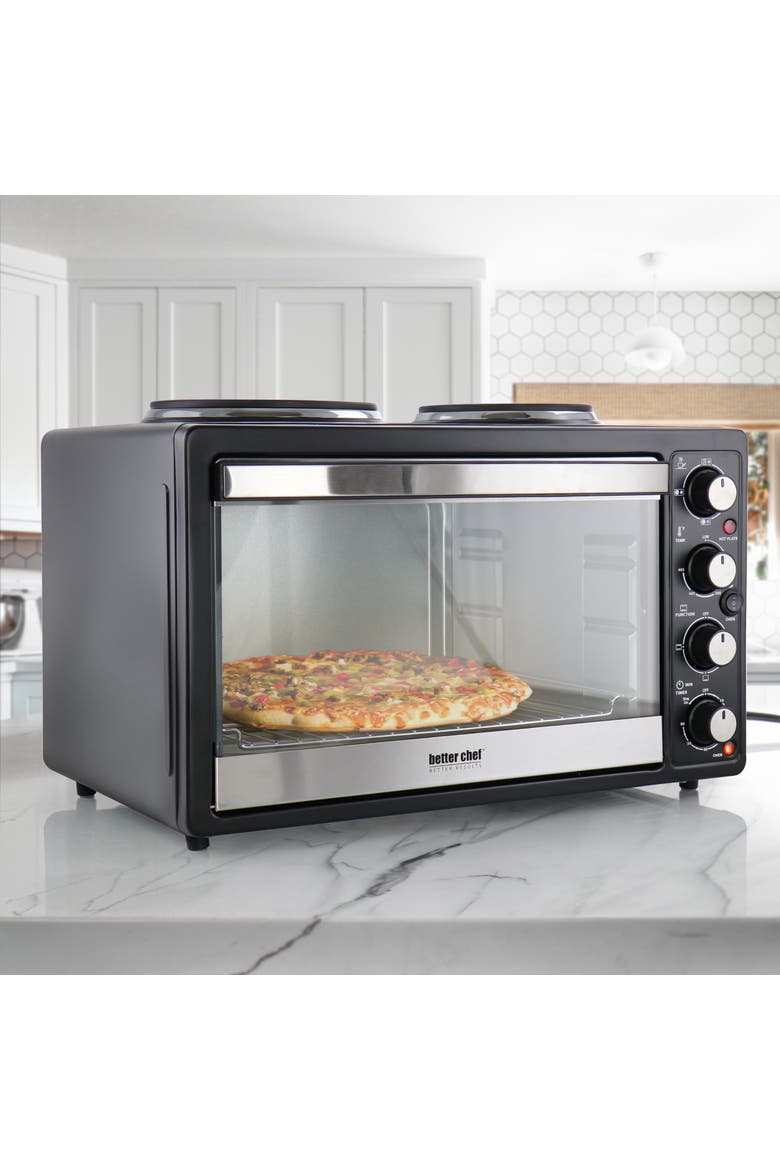 Toaster Oven and Broiler with Dual Burners, Alternate, color, Black