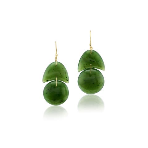 Jade Tiny Arp Drop Earrings