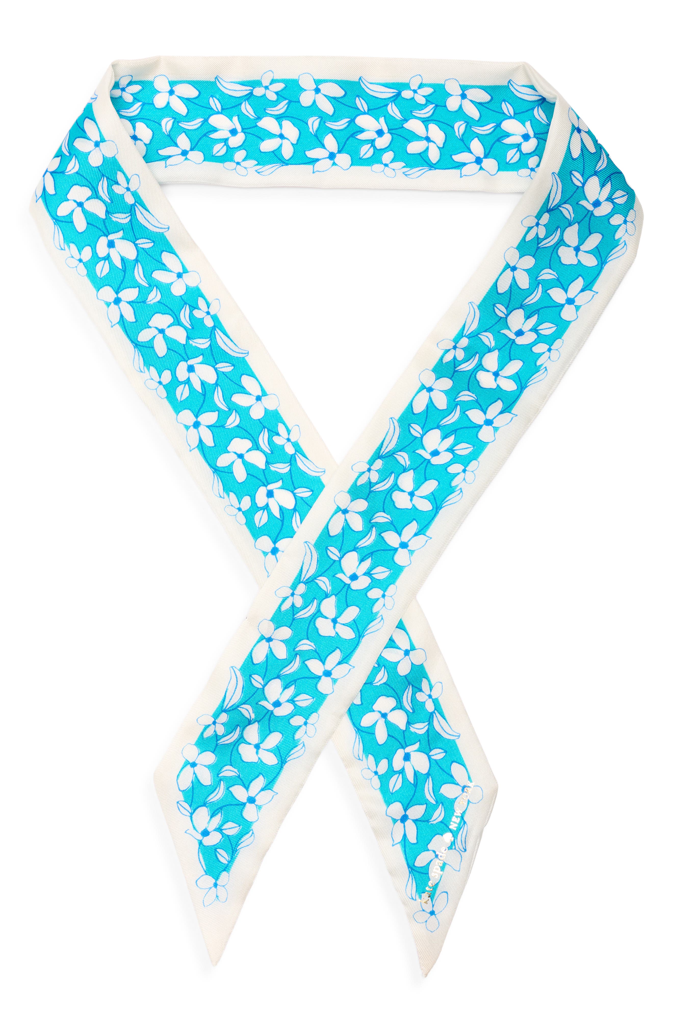 floral vines silk skinny scarf