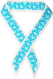 Kate Spade floral vines silk skinny scarf