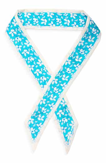 floral vines silk skinny scarf
