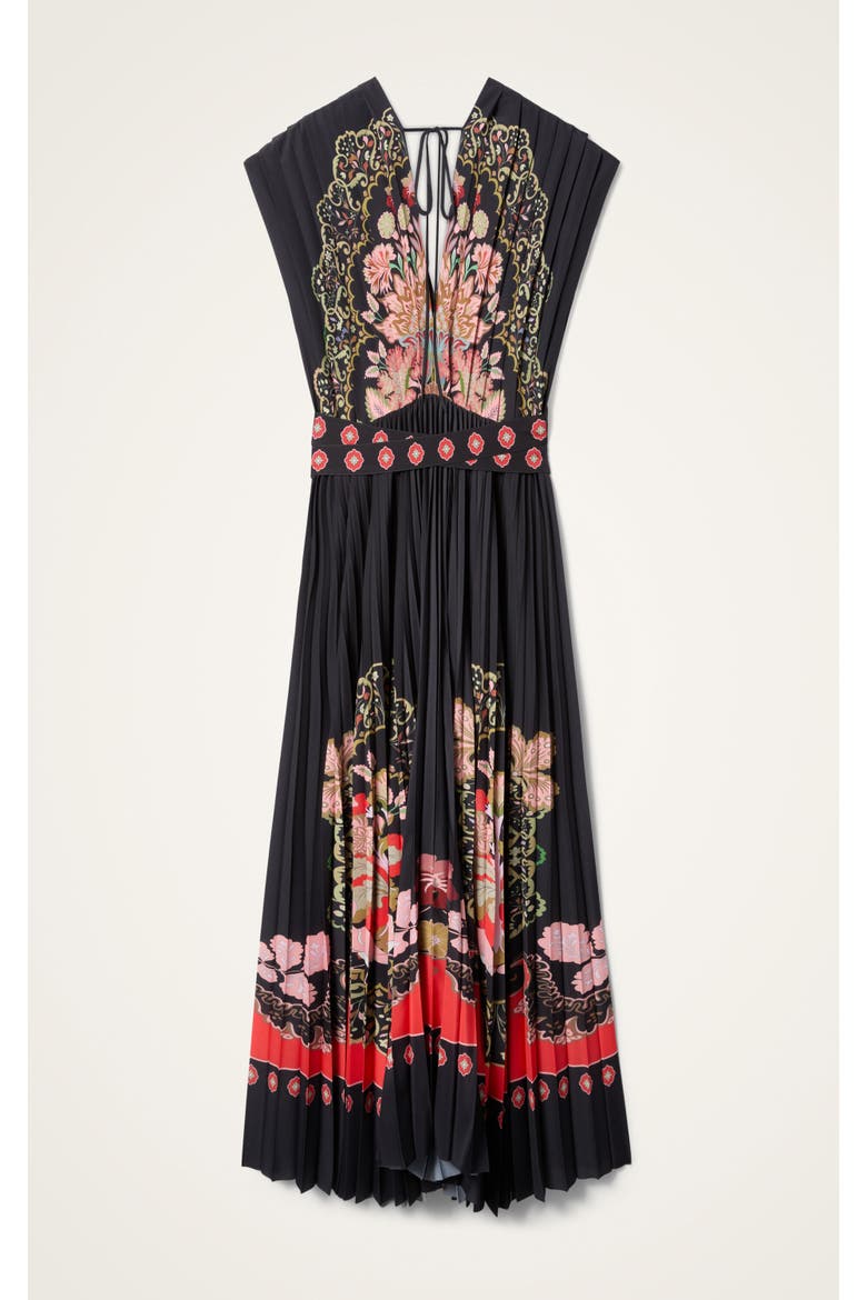 Accordion Dress, Alternate, color, Cornucopia Placée Black