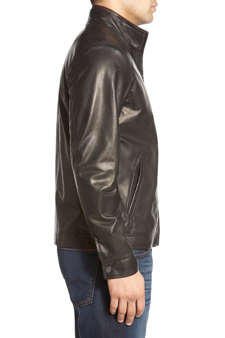 Lambskin Leather Jacket, Alternate, color, MIDNITE