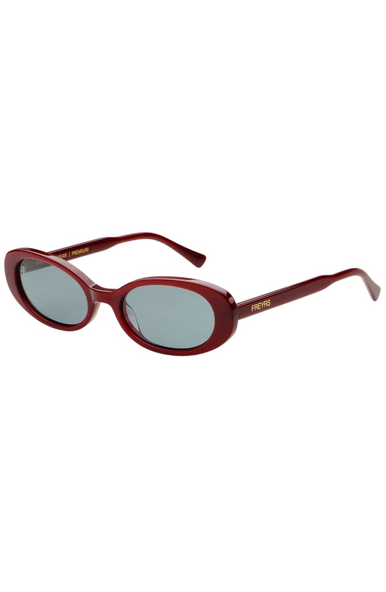 FREYRS Eyewear Mimi Small Oval Sunglasses, Alternate, color, Burgundy