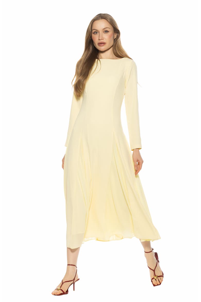 Elodie Floral Long Sleeve Maxi Dress, Alternate, color, BUTTER YELLOW