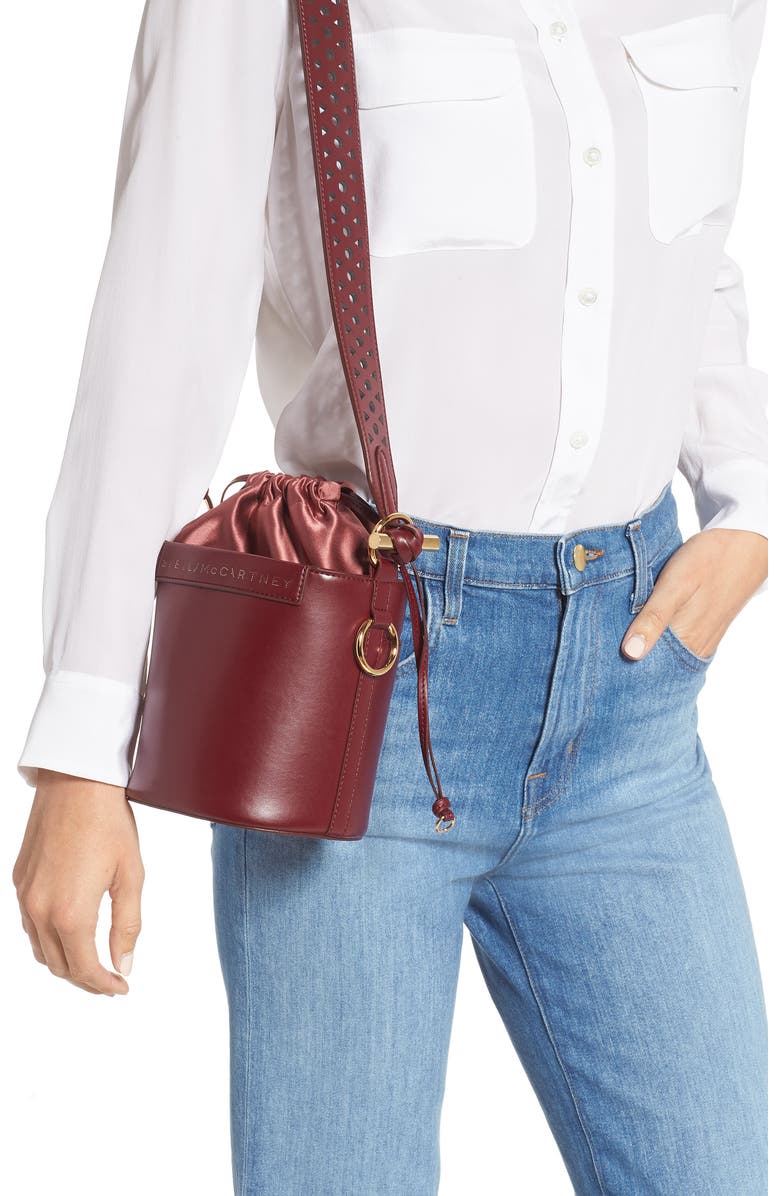 Stella McCartney Small Faux Leather Bucket Bag, Alternate, color,