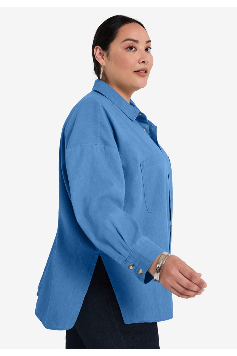Chambray Blouse, Alternate, color, VINTAGE MEDIUM WASH