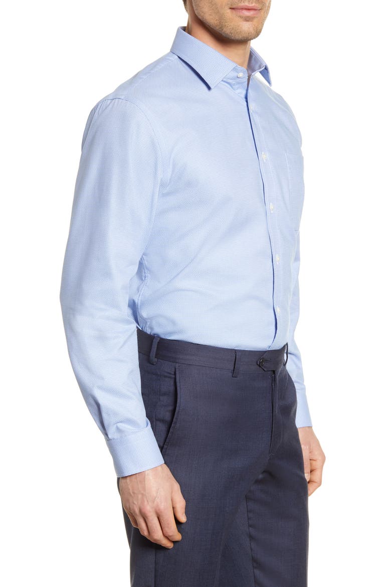 Traditional Fit Non-Iron Basket Weave Dress Shirt, Alternate, color, BLUE FRENCH