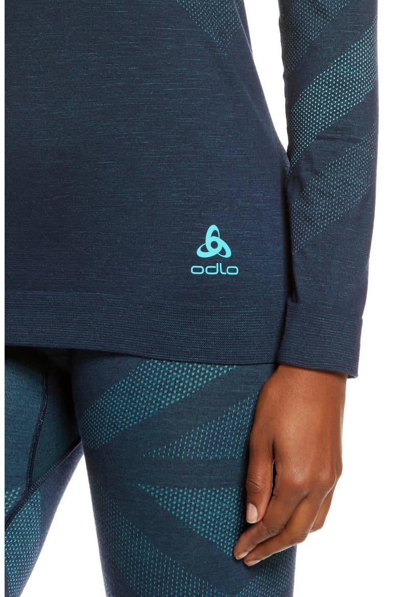 Women's Natural + Kinship Warm Base Layer Top, Alternate, color, DARK SAPHIRE