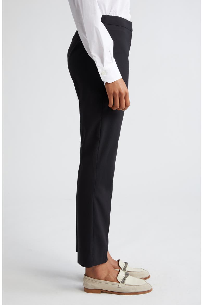 Slim Fit Virgin Wool Blend Trousers, Alternate, color, BLACK