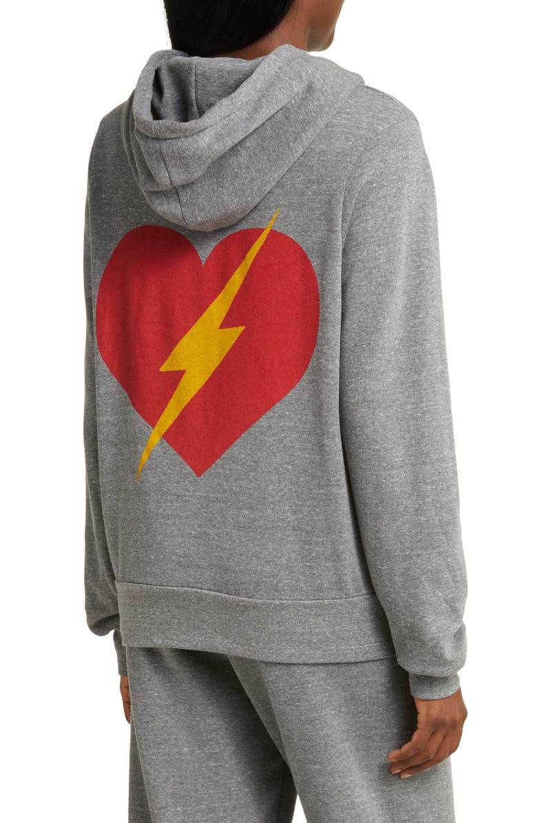 Aviator Nation Bolt Heart Graphic Zip-Up Hoodie, Alternate, color,