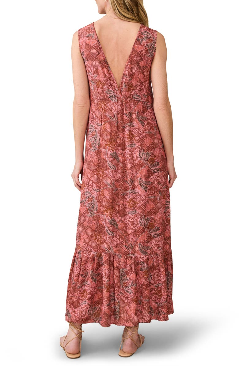 Faherty Eden Floral Print Ruffle Hem Sleeveless Maxi Dress, Alternate, color, Island Breeze Floral