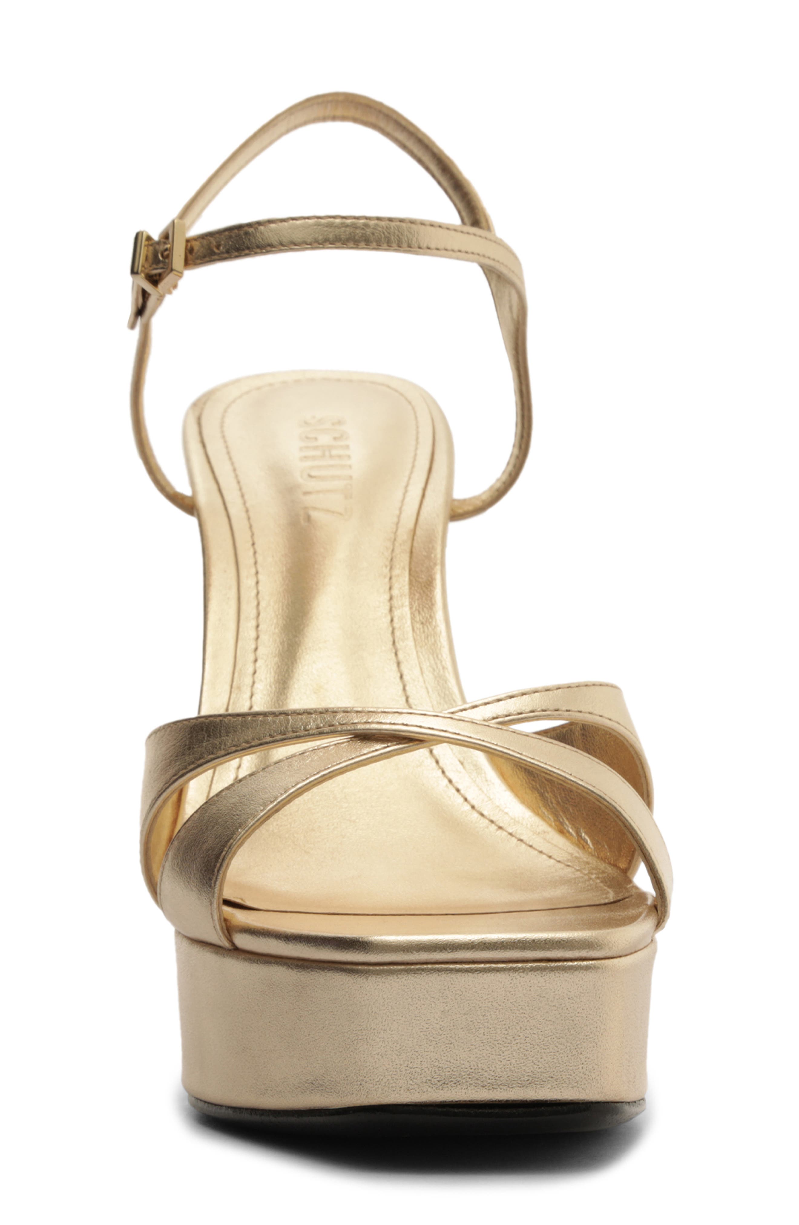 Maxine Ankle Strap Platform Sandal, Alternate, color, PLATINA