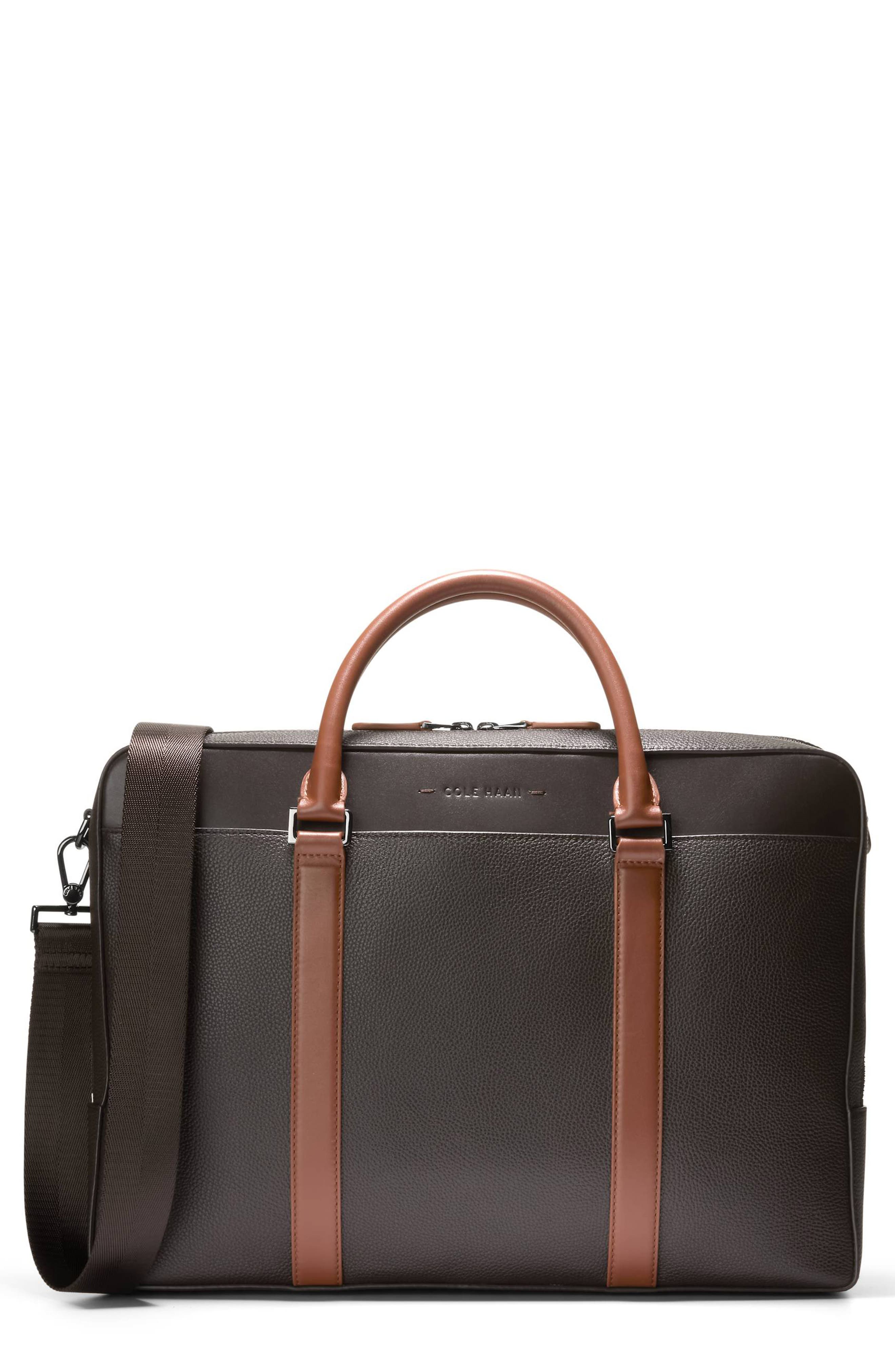 Cole Haan Triboro Leather Briefcase, Main, color, 