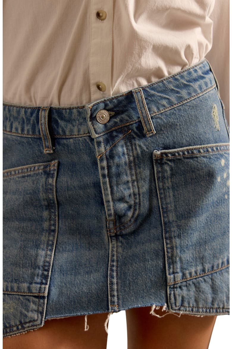 Dolly Denim Miniskirt, Alternate, color, TRUEST BLUE