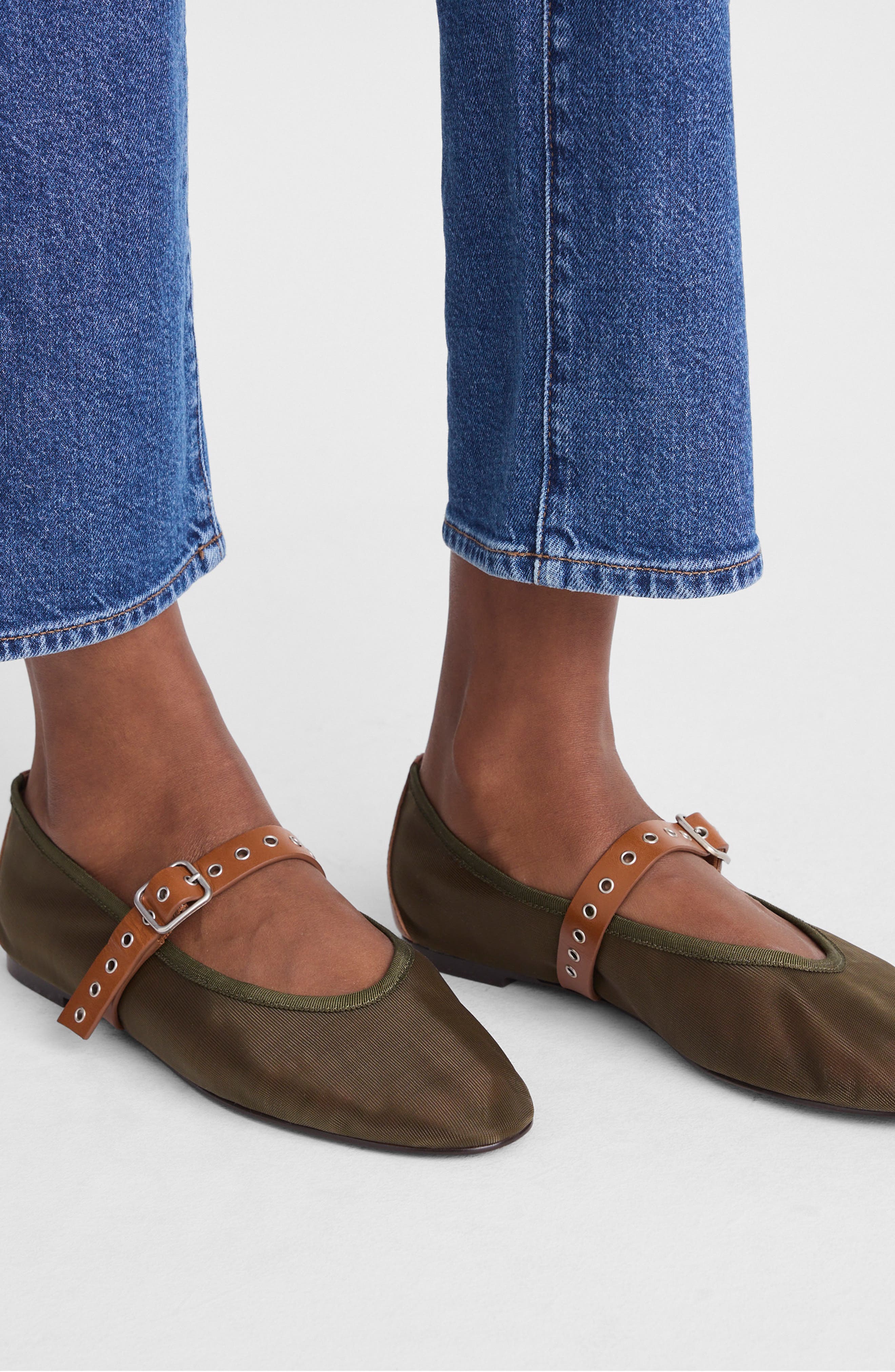 Madewell The Remy Mary Jane Flat, Alternate, color, Safari Khaki Multi