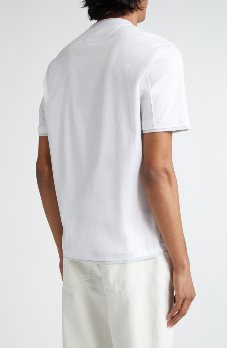 Brunello Cucinelli Tipped Cotton T-Shirt, Alternate, color, 