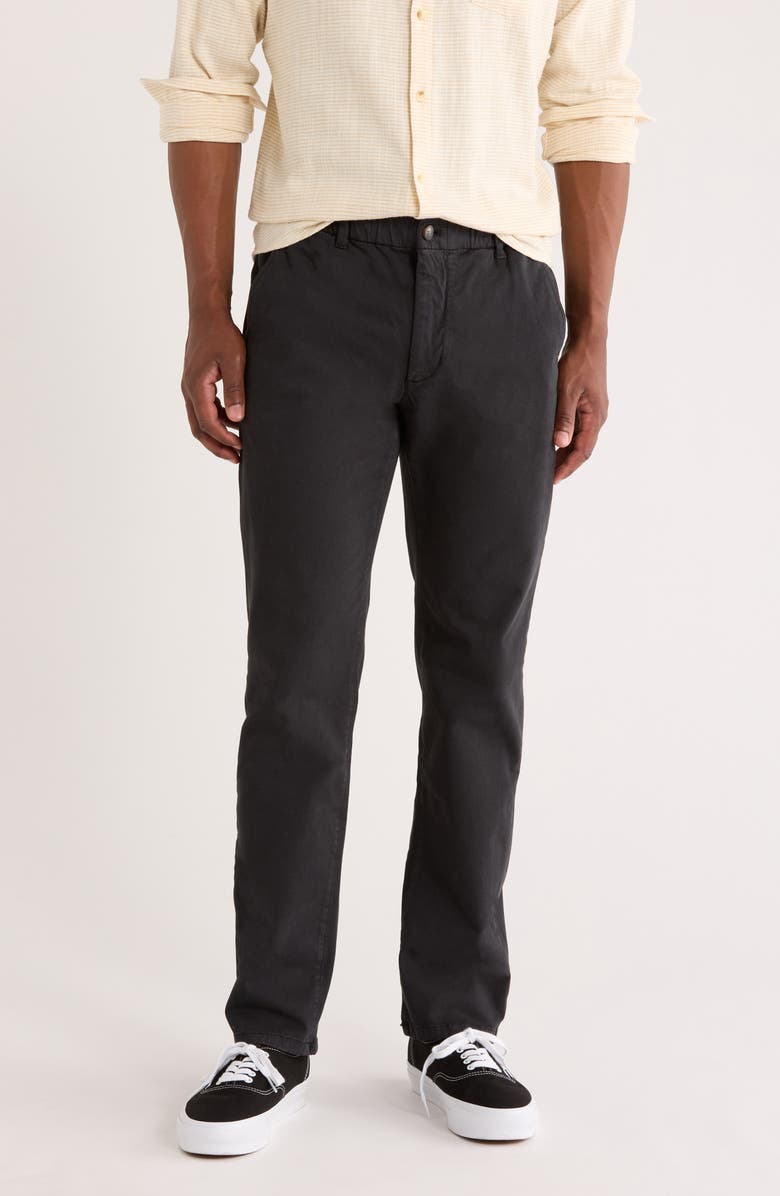 Marine Layer Saturday Slim Straight Leg Twill Chinos, Main, color, Washed Black