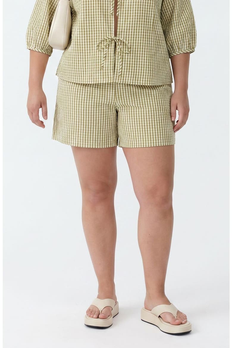 Gingham Shorts, Main, color, FOG GREEN/ WILLOW CHECKS