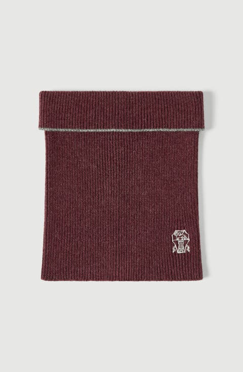 Cashmere rib knit neck warmer
