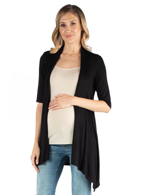 Maternity Loose Fit Open Front Cardigan