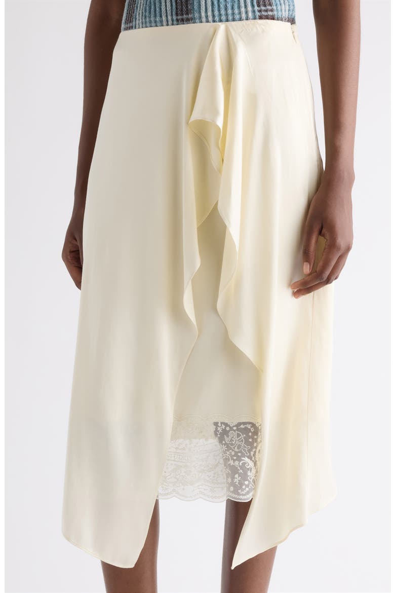 Inouka Layered Satin & Lace Skirt, Alternate, color, CREAM WHITE