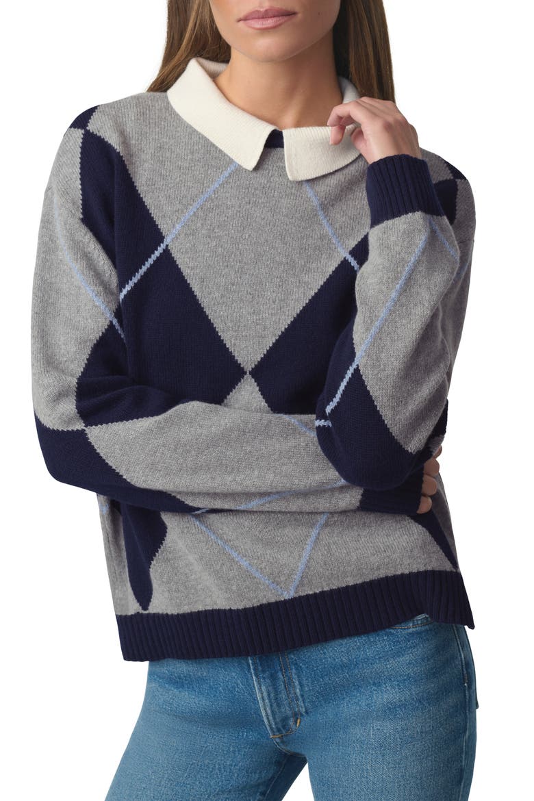 The Jude Collared Sweater, Alternate, color, BLUE ARGYLE